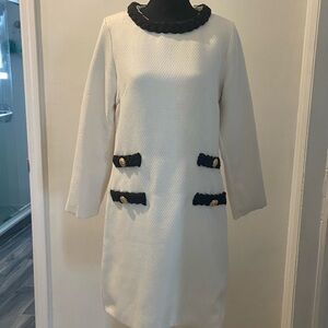 Elegant White Dress with Black Accents